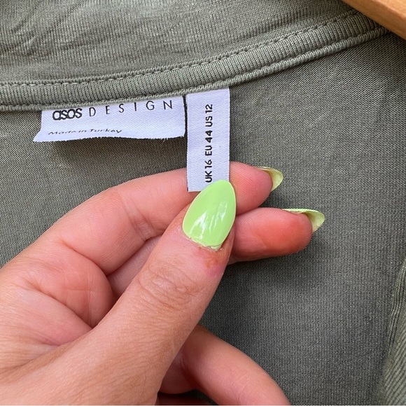 ASOS design Olive Collared Button Short Sleeve Pajama Top - Picture 5 of 5